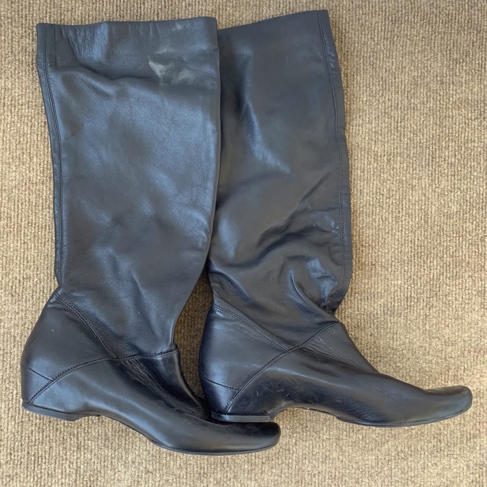 Black leather boots